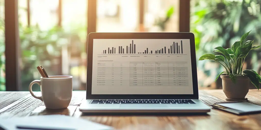 A laptop showing local market comparisons to prepare for home purchase negotiations.